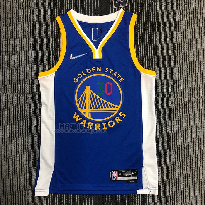 Maglia
 Stephen Curry NO 30 Golden State Warriors Icon Royal Special Mexico Edition Blu
